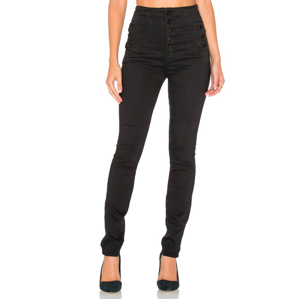 J Brand Natasha Sky Super High Skinny Seriously Black